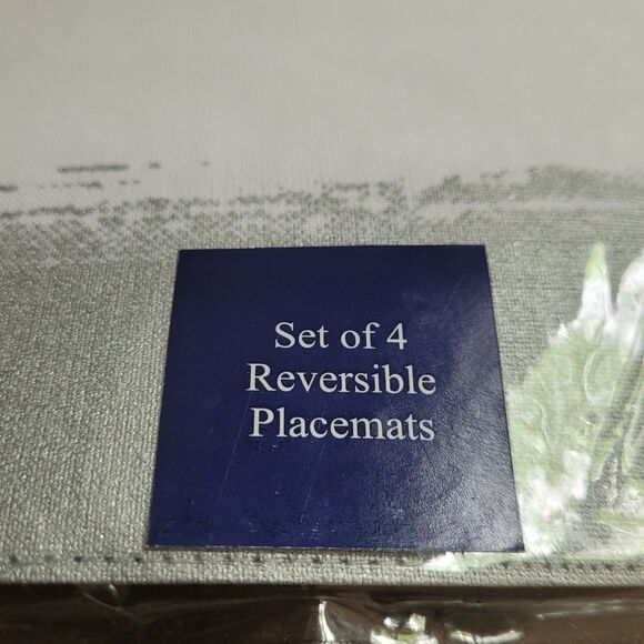 Villeroy & Boch Placemats Linen Cotton 4 pc White Silver 14 x 20 NEW - Picture 9 of 10